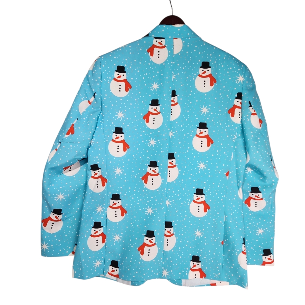 Tipsy Elves Men's Snowman Blazer Holiday Christmas Party Suit Jacket Size 44 XL - Picture 2 of 13